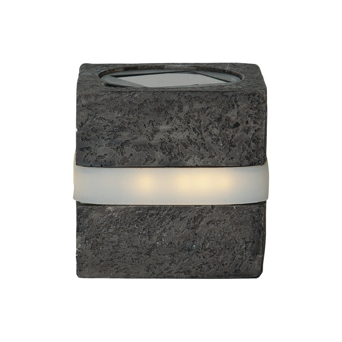 LED Solar Deko Stonecube 8x8,5cm 2er