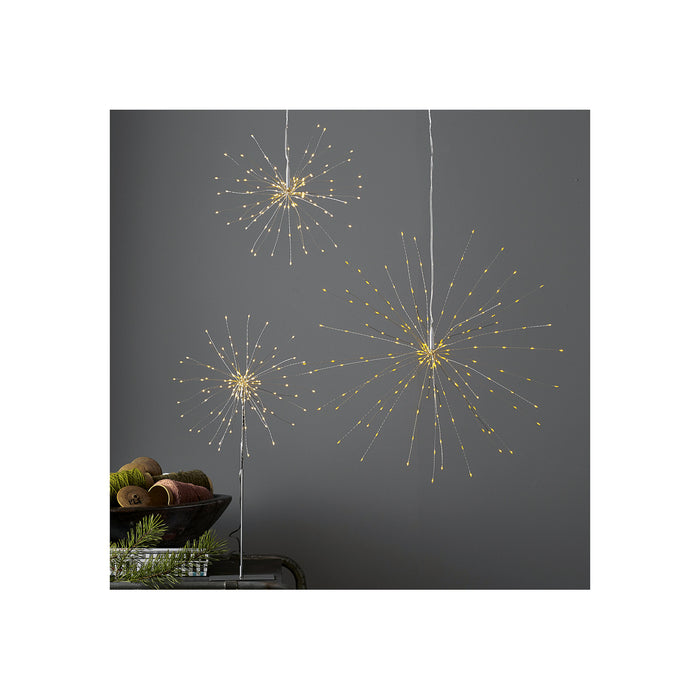 Hängestern Firework 3D LED 26x26cm silber