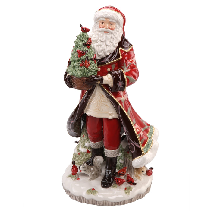 Figur Santa mit Baum Rot