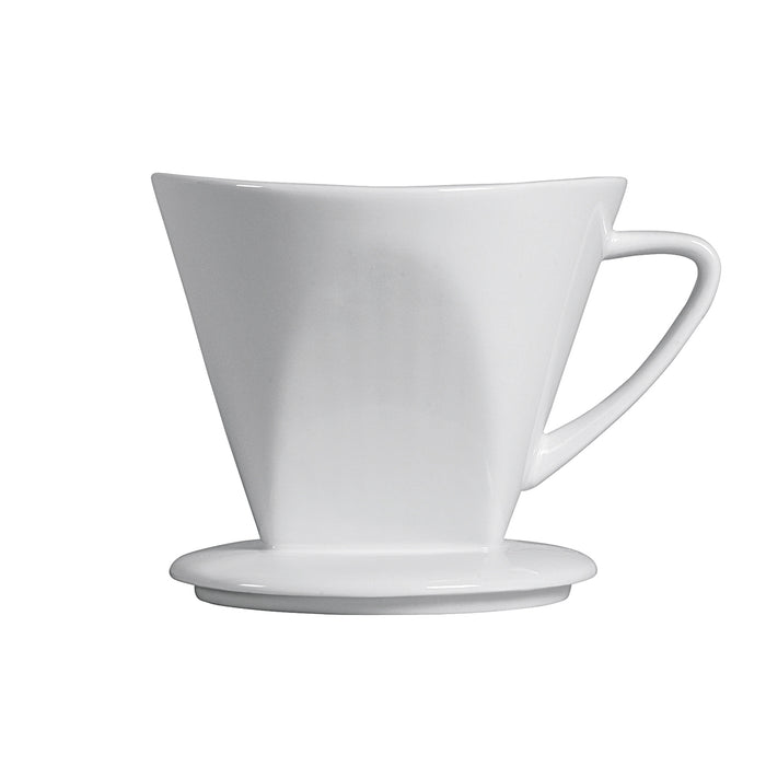 Kaffeefilter 1x4 Porzellan spülmaschinenfest 1-Loch 11,5cm Ø13cm weiß