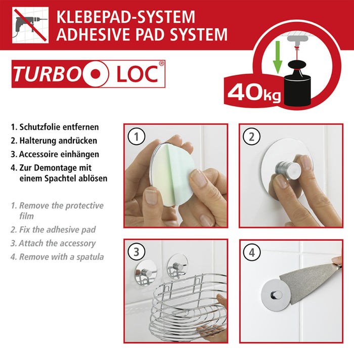 Turbo-Loc® Edelstahl Haartrocknerhalter