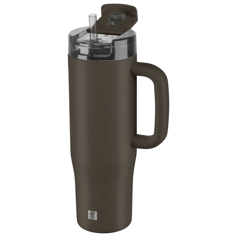 Thermo Plus Thermobecher mit Strohhalm, 900 ml, Edelstahl, Chocolate