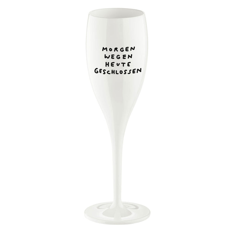 Glas 100ml mit Druck, CHEERS No. 1 MORGEN WEGEN HEUTE GESCHLOS