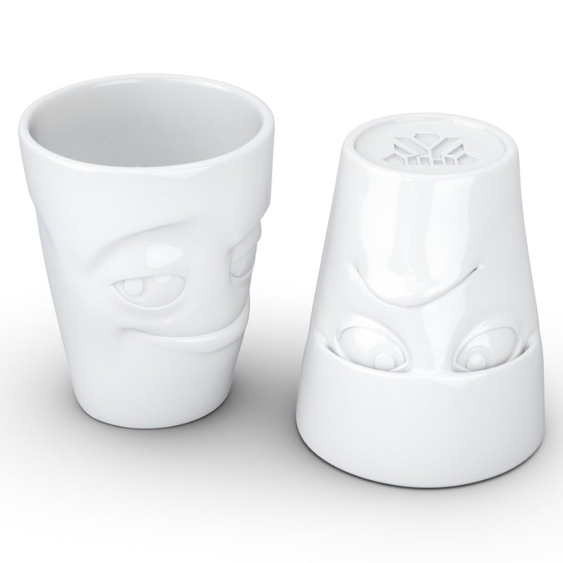 Becher Set Nr. 1 Grummelig & Verschmitzt ohne Henkel in weiß, 350 ml