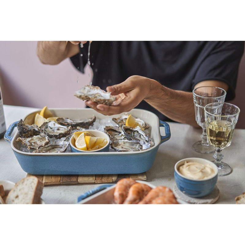 Ceramique Ofenformenset 3-tlg, rechteckig, Antik-Türkis, Keramik