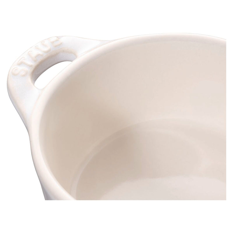 Ceramique Mini Cocotte 10 cm, rund, Elfenbein-Weiß, Keramik