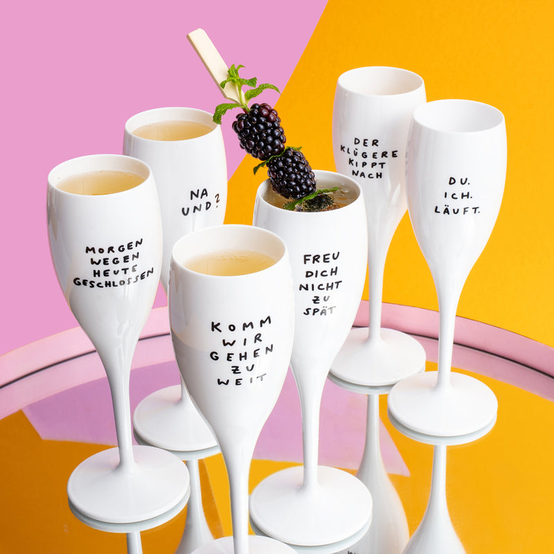 Glas 100ml mit Druck, CHEERS No. 1 DER KLÜGERE KIPPT NACH