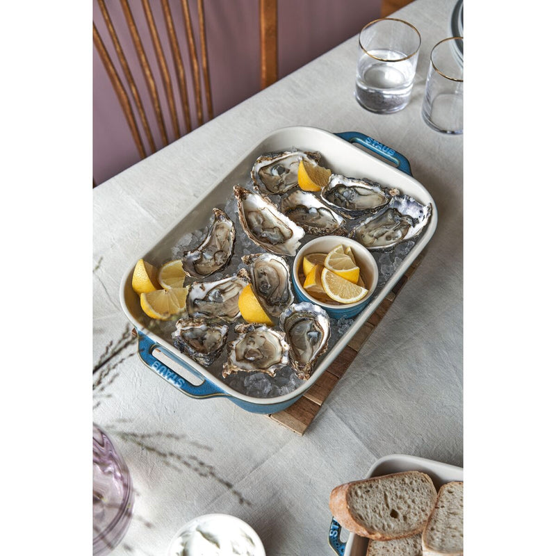 Ceramique Ofenformenset 3-tlg, rechteckig, Antik-Türkis, Keramik