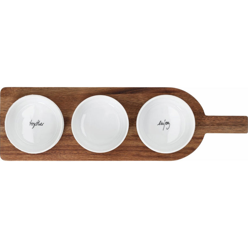 Häppchenweise Servierbrett Schälchen 38x11,5x1,5cm