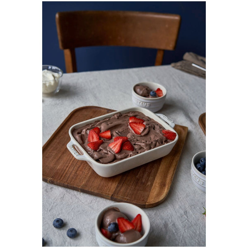 Ceramique Ofenformenset 3-tlg, rechteckig, Elfenbein-Weiß, Keramik