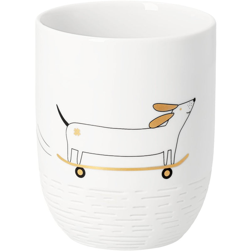 Dackel Becher Skateboard D.8,5cm H.10,5cm