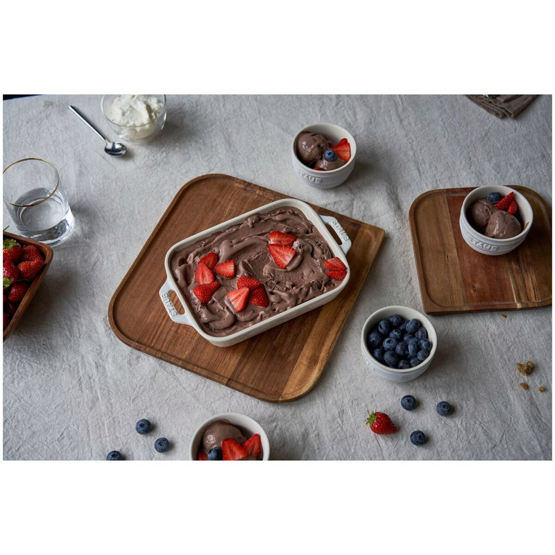 Ceramique Ofenformenset 3-tlg, rechteckig, Elfenbein-Weiß, Keramik