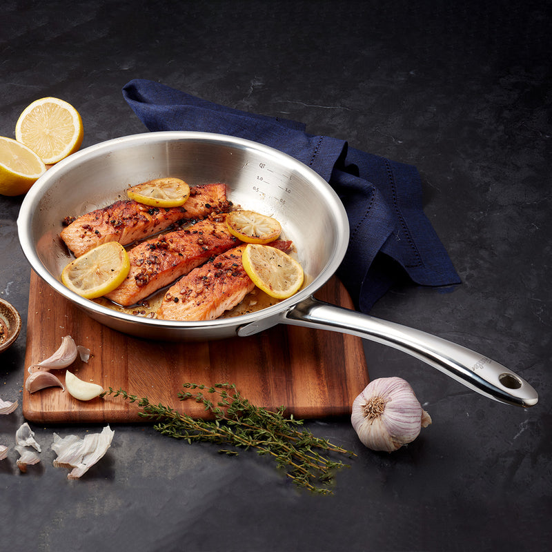 10.2-Inch 5 Ply Stainless Steel Frying Pan - Oven & Dishwasher Safe