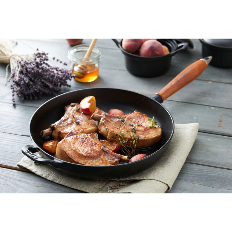 Pans Bratpfanne 28 cm, rund, Schwarz, Gusseisen