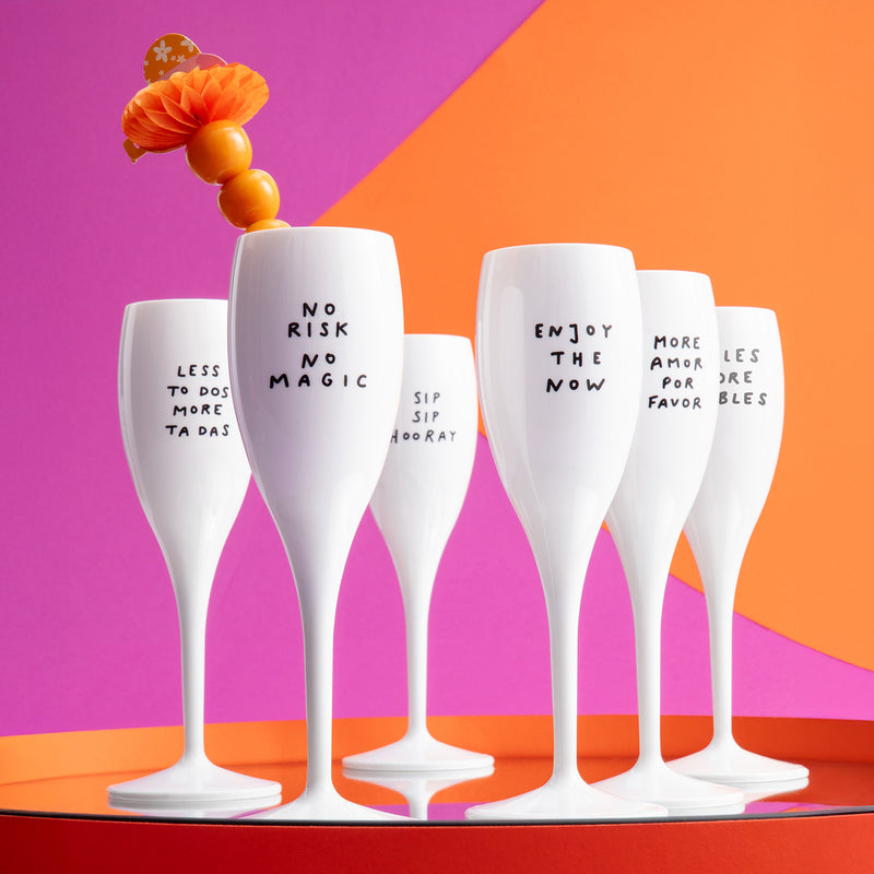 Glas 100ml mit Druck, CHEERS No. 1 NO RISK NO MAGIC