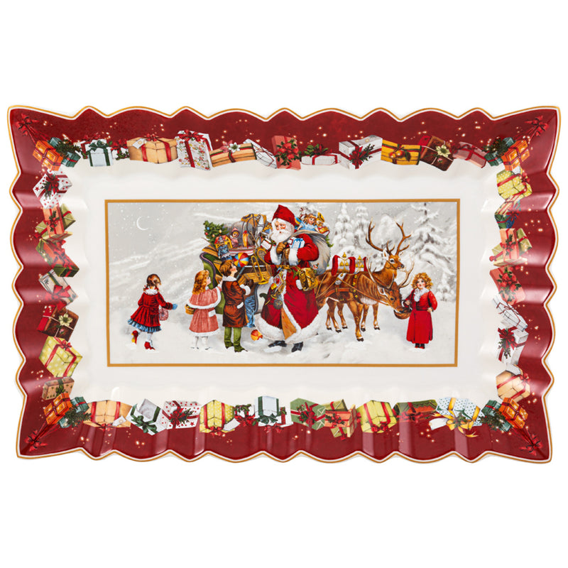 Kuchenplatte eckig, Santa und Kinder 35,