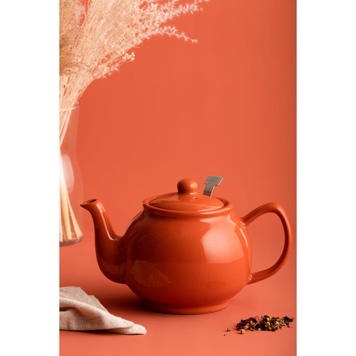 Teekanne, glänzend orange, 6 Tassen