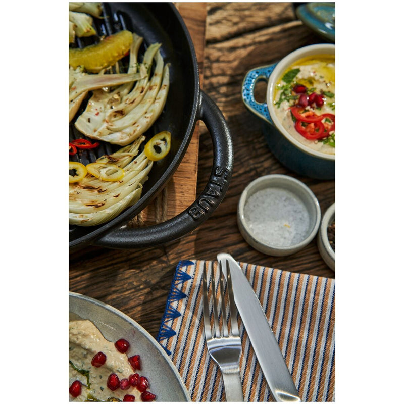 Grill Pans Pure Grill 26 cm, rund, Schwarz, Gusseisen