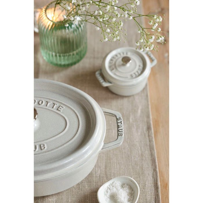 La Cocotte Cocotte 31 cm, oval, Weisser Trüffel, Gusseisen