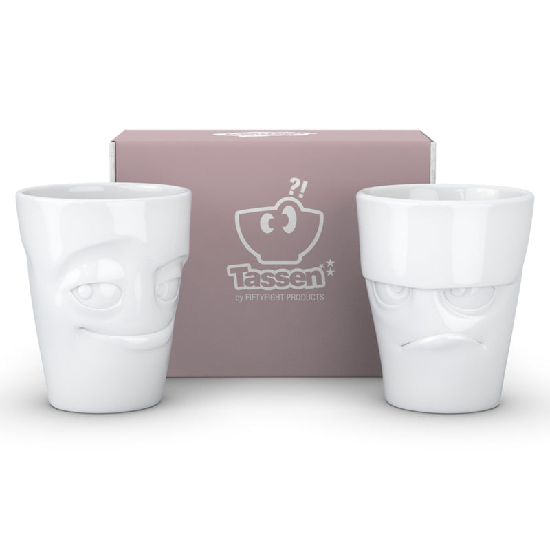 Becher Set Nr. 1 Grummelig & Verschmitzt ohne Henkel in weiß, 350 ml
