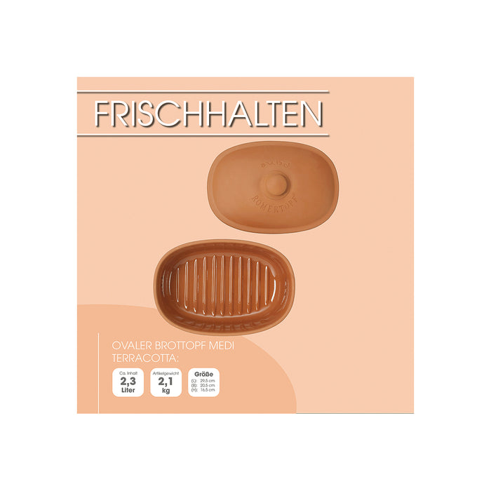 Brot - Frische-Topf oval Medi terracotta