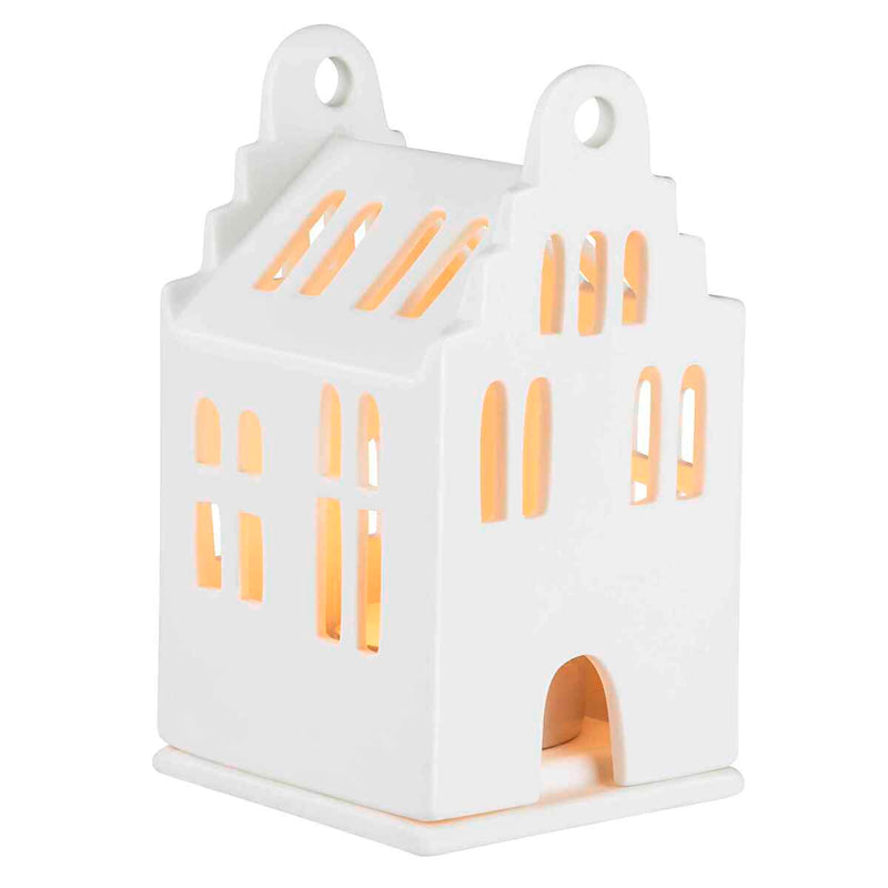 Mini Lichthaus Giebelhaus 6x6,5x11cm