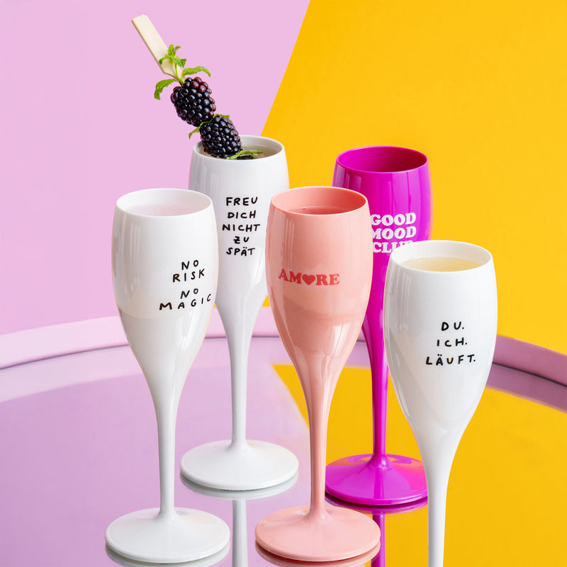 Glas 100ml mit Druck, CHEERS No. 1 FREU DICH NICHT ZU SPÄT