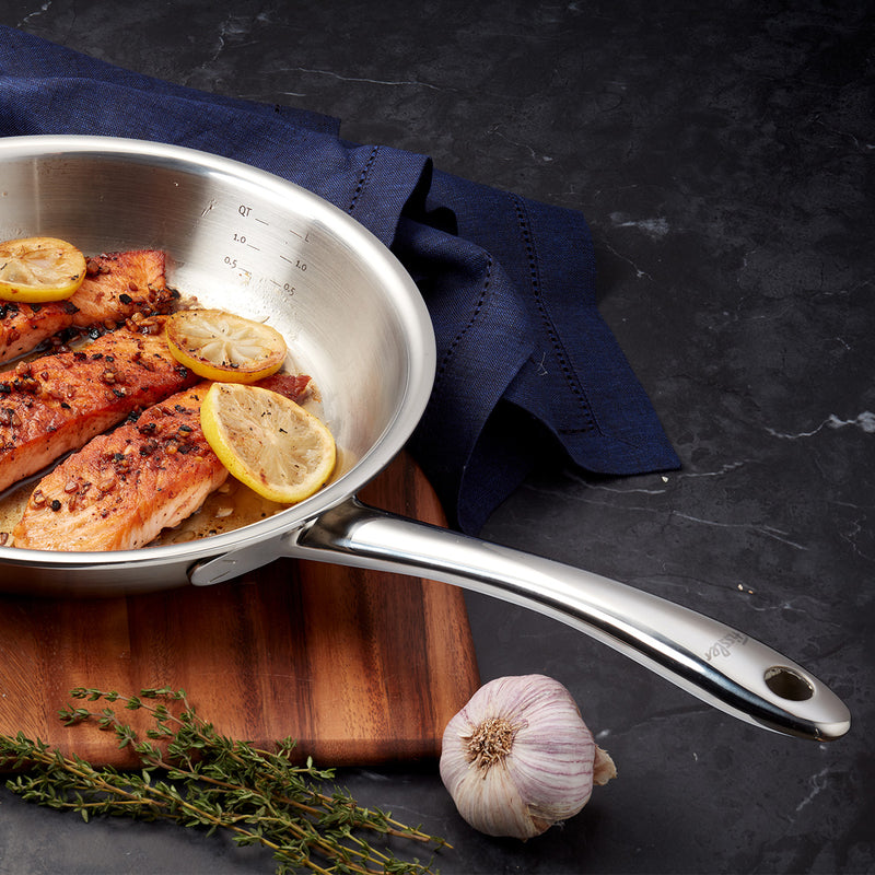 10.2-Inch 5 Ply Stainless Steel Frying Pan - Oven & Dishwasher Safe