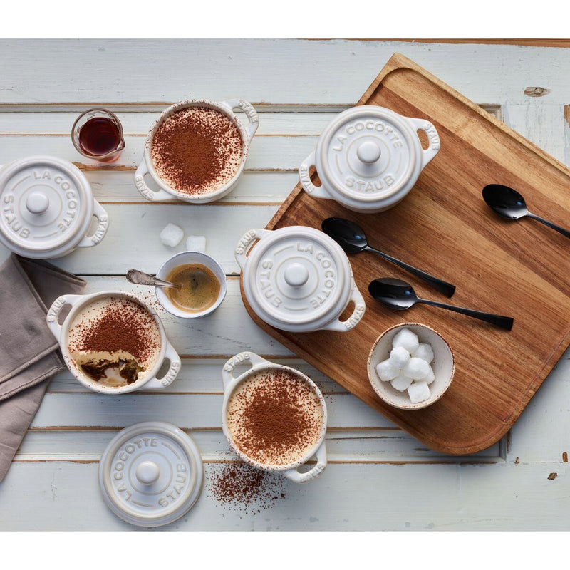 Ceramique Mini Cocotte 10 cm, rund, Elfenbein-Weiß, Keramik