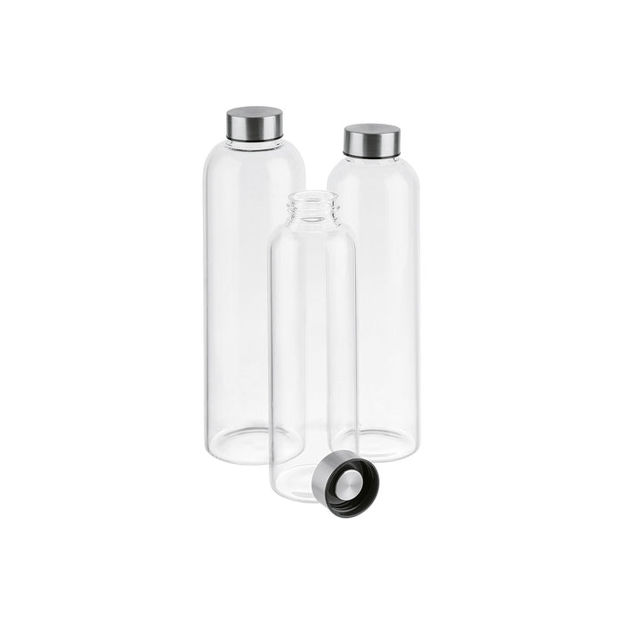 Trinkflasche Glas/18/8 1l Ø7,5cm H28,5cm