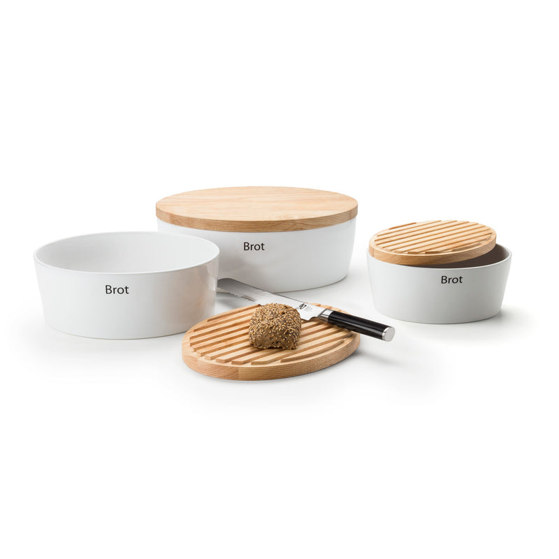 Brottopf Keramik oval, weiß 36x23x13,5 cm