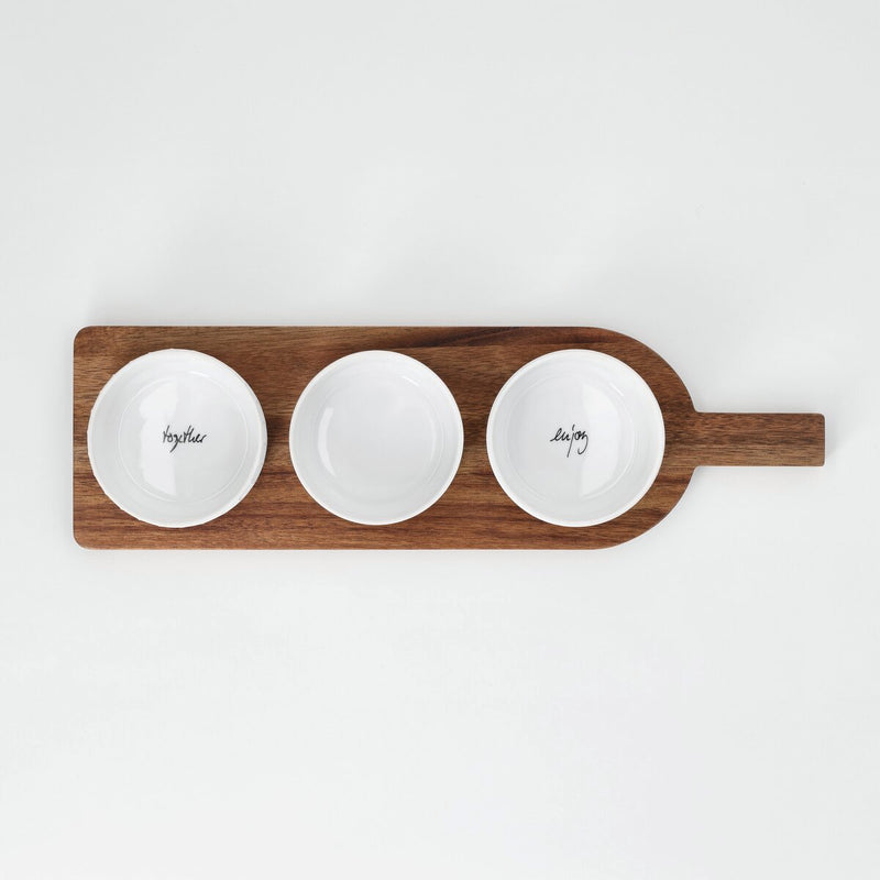 Häppchenweise Servierbrett Schälchen 38x11,5x1,5cm