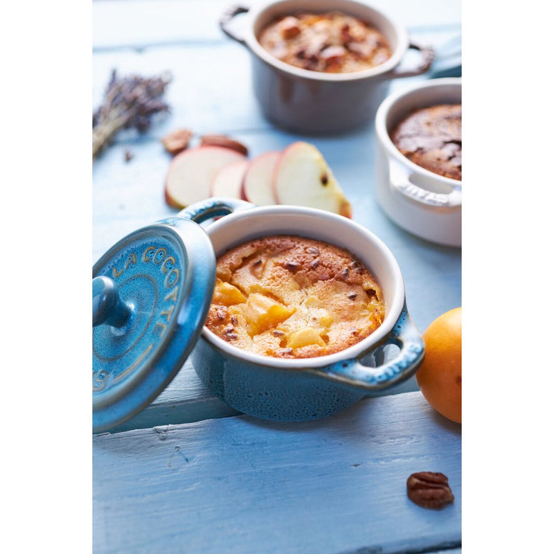 Ceramique Cocotte Set 4-tlg, rund, Antik-Türkis, Keramik