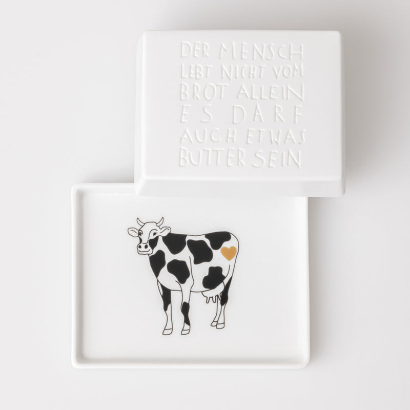 Butterdose Der Mensch lebt nicht 14,5x11,5x5,5cm