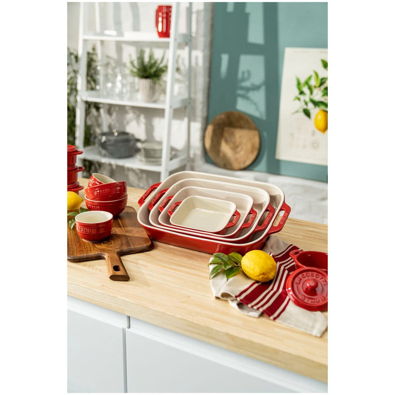 Ceramique Mini Cocotte 10 cm, rund, Kirsch-Rot, Keramik