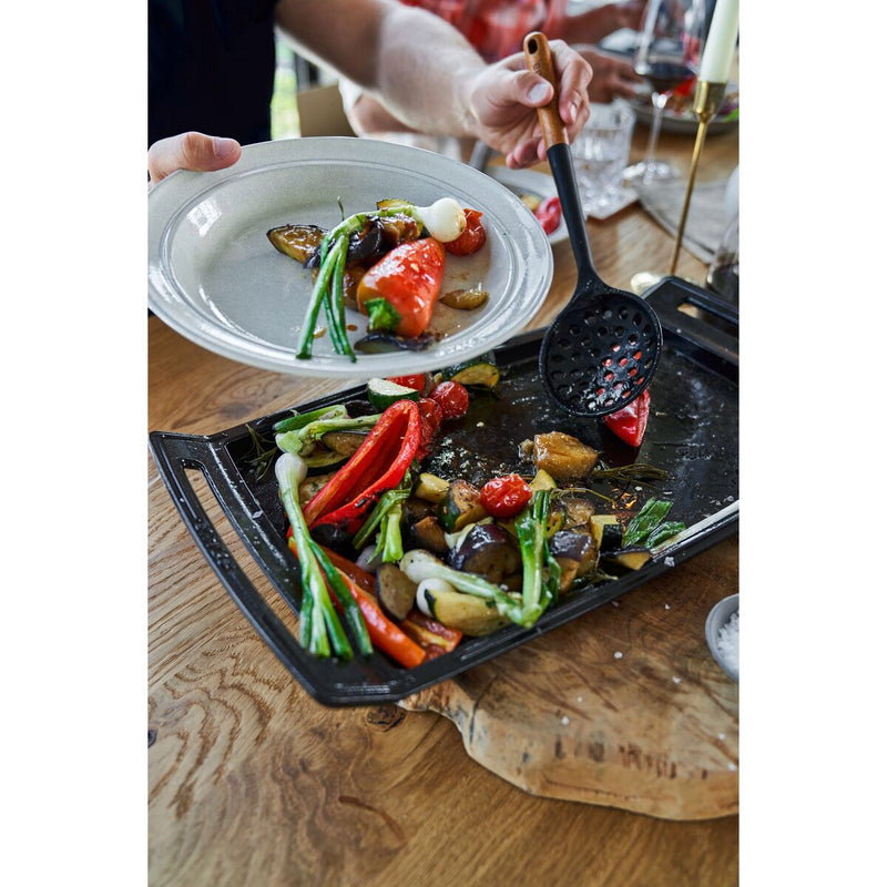 Pans Plancha 38 cm, rechteckig, Schwarz, Gusseisen