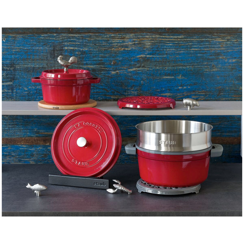 La Cocotte Cocotte 28 cm, rund, Kirsch-Rot, Gusseisen