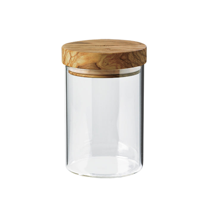 Vorratsglas mit Olivenholzdeckel, 600 ml, 15 cm