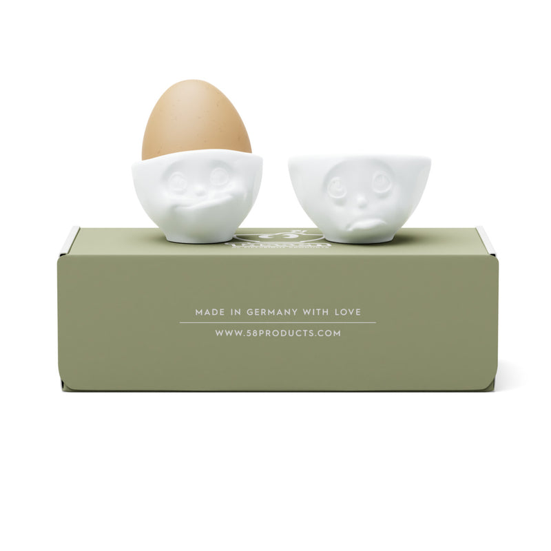 Eierbecher-Set Nr. 2 Och bitte & Lecker in weiß