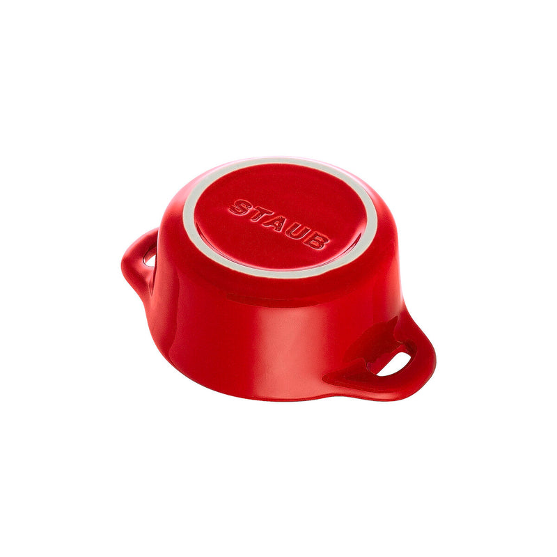 Ceramique Mini Cocotte 10 cm, rund, Kirsch-Rot, Keramik