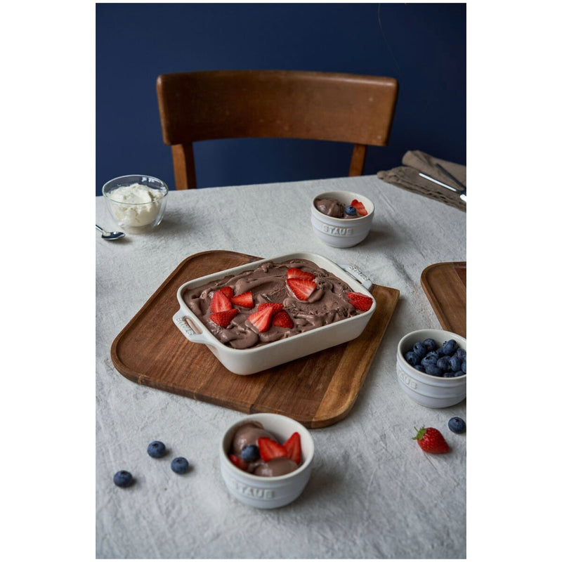 Ceramique Ofenformenset 3-tlg, rechteckig, Elfenbein-Weiß, Keramik