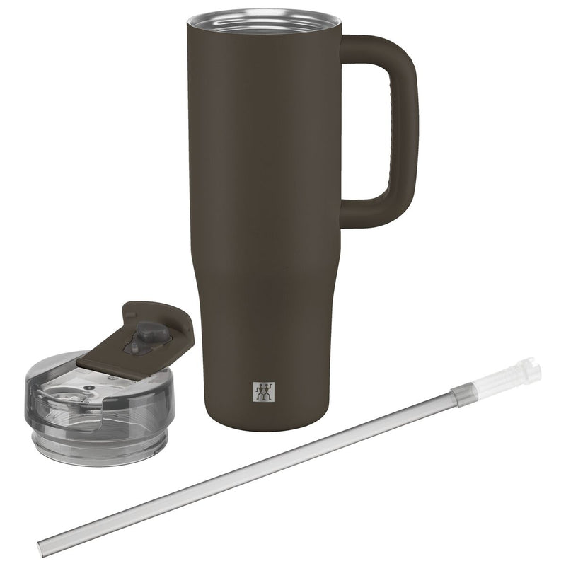Thermo Plus Thermobecher mit Strohhalm, 900 ml, Edelstahl, Chocolate