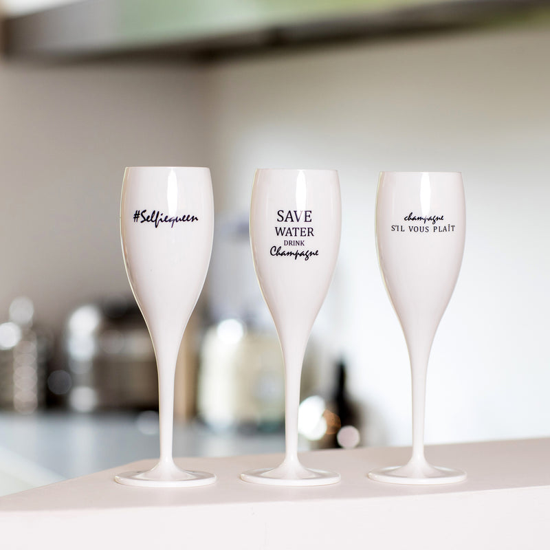 CHEERS NO. 1 SAVE WATER DRINK CHAMPAGNE Superglas 100ml mit Druck