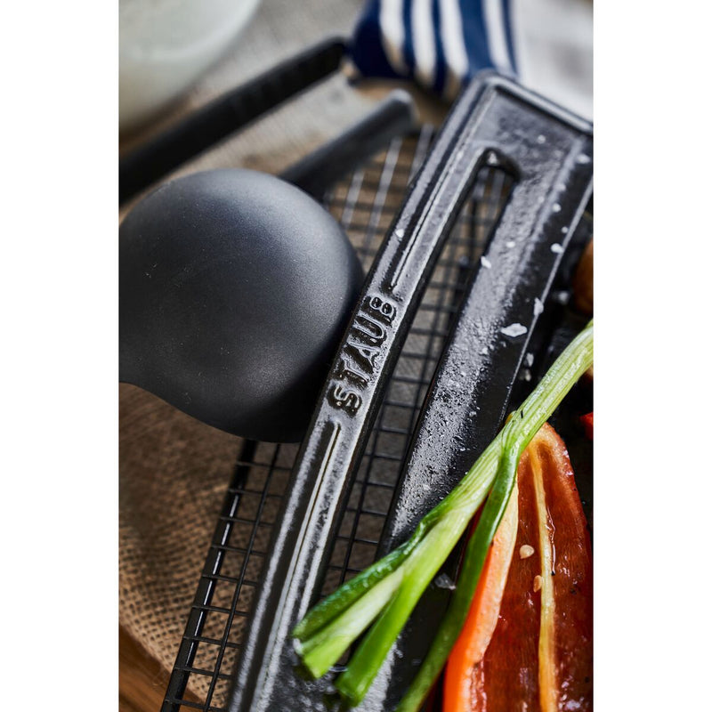 Pans Plancha 38 cm, rechteckig, Schwarz, Gusseisen