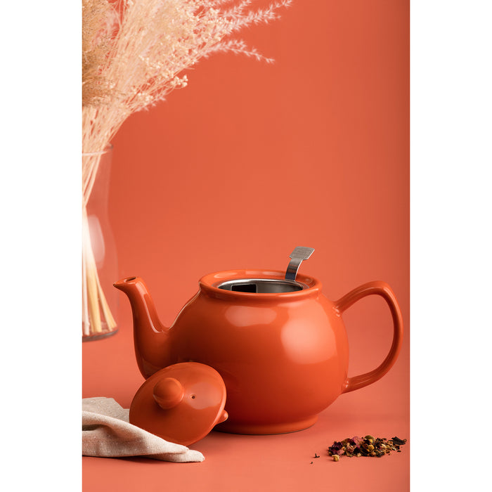 Teekanne, glänzend orange, 6 Tassen