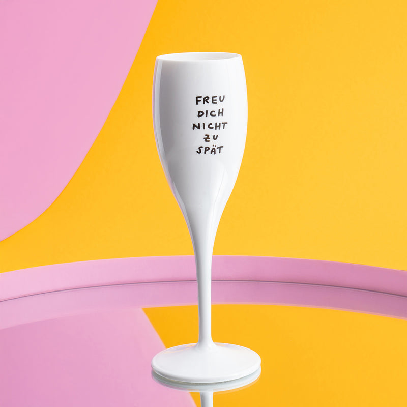 Glas 100ml mit Druck, CHEERS No. 1 FREU DICH NICHT ZU SPÄT