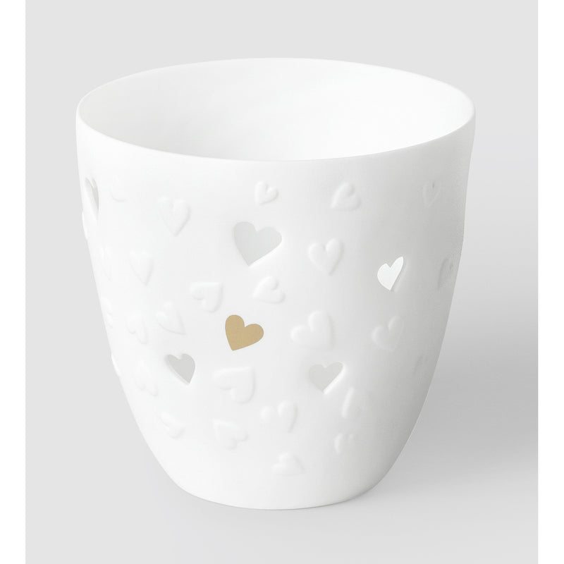 Poesielicht Goldene Herzen D.9,5cm H.9cm