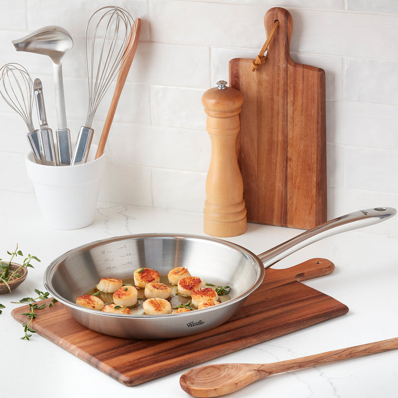 10.2-Inch 5 Ply Stainless Steel Frying Pan - Oven & Dishwasher Safe