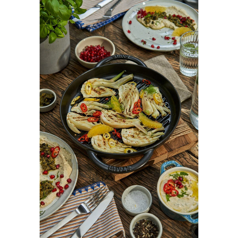 Grill Pans Pure Grill 26 cm, rund, Schwarz, Gusseisen