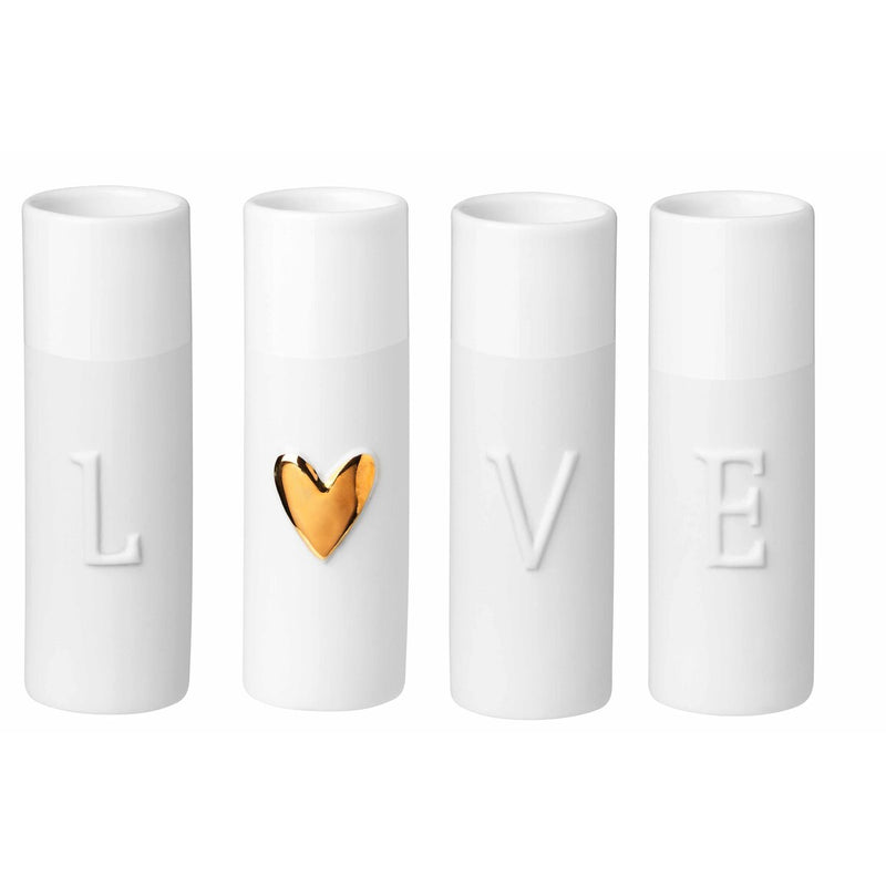 Love Minivasen Set 4 Stk. D.3,5cm, H.9cm